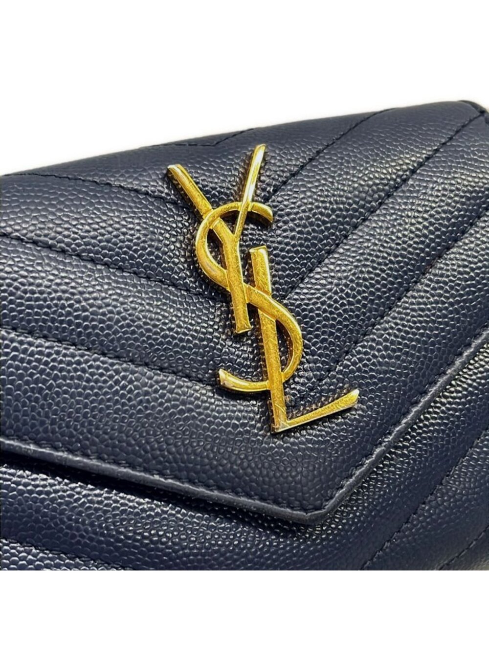 Saint Laurent Paris Navy Leather Wallet - Picture 8 of 9